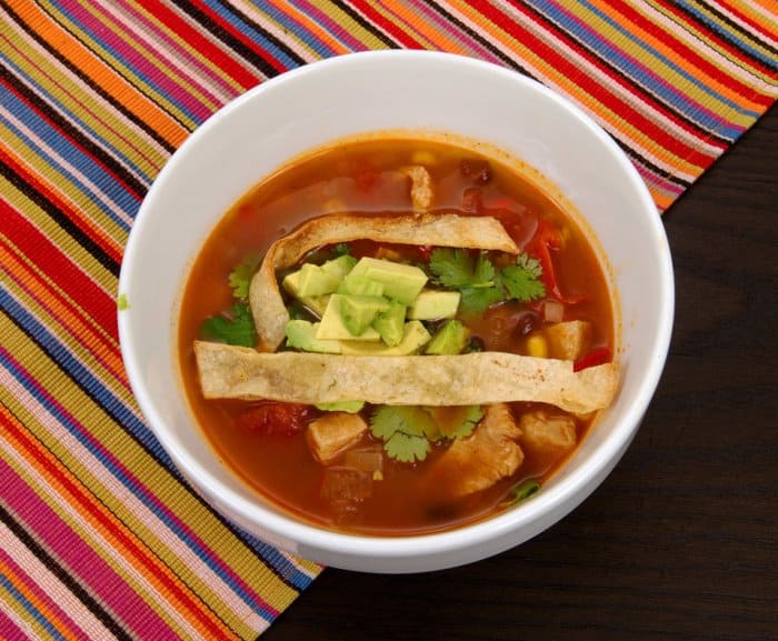  Aztec soup or tortilla soup 
